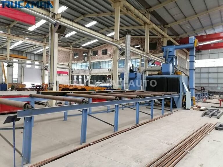 Granalhagem de reboques de plataforma baixa