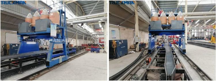 Produção de semi-reboques de plataforma baixa
