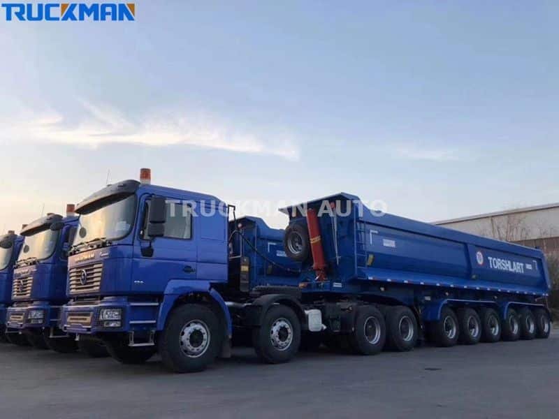 Semi reboques basculantes de alta capacidade de 100 toneladas para transporte pesado