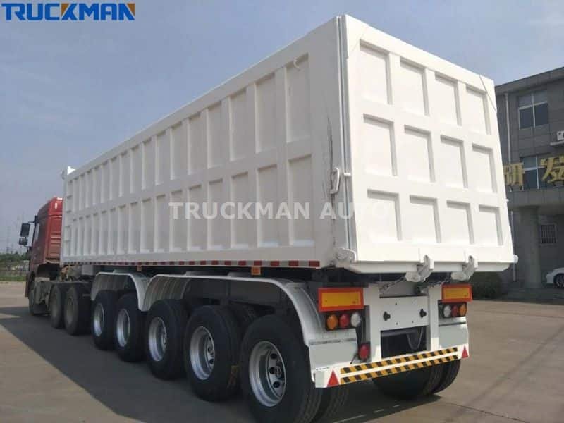 Semi reboques basculantes de 80 toneladas de alta capacidade para transporte de cargas pesadas