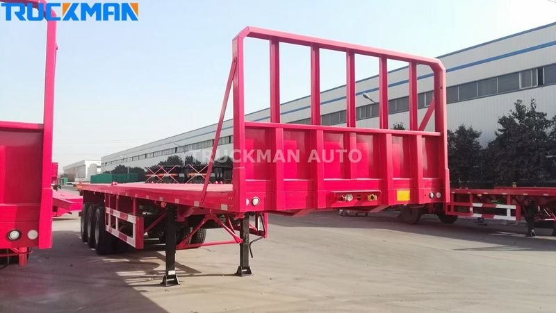 Semirreboque de contentor plano para o transporte de material de transporte moderno