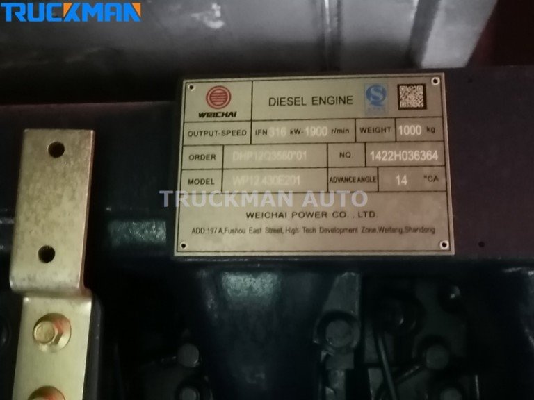 SHACMAN F3000 340HP Dump Truck Engine