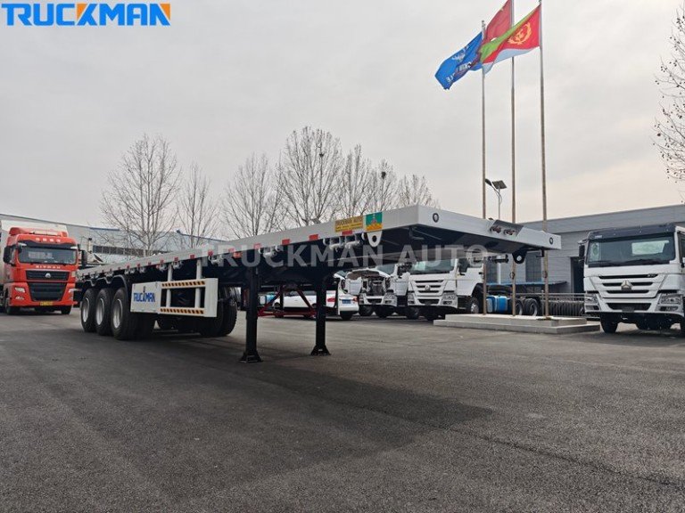 3 eixos 50 Ton Flatbed Semi Trailer